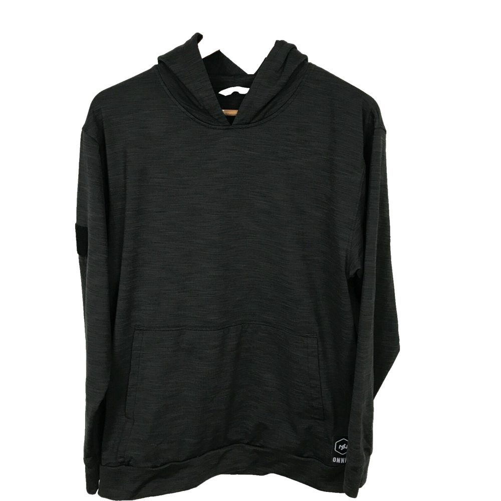 ONNIT Hoodie Sweatshirt Heather Black Pullover Front Pocket Mens Small
